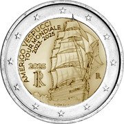 Italy 2 Euro (Amerigo Vespucci) AMERIGO VESPUCCI TOUR MONDIALE 2023-2025 2025 RI R E. FERRETTI coin obverse Italy 2 Euro (Amerigo Vespucci) AMERIGO VESPUCCI TOUR MONDIALE 2023-2025 2025 RI R E. FERRETTI coin obverse
