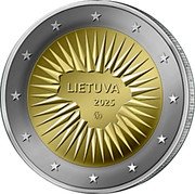 Lithuania 2 Euro Outline of Lithuania 2025 LIETUVA 2025 LMK coin obverse Lithuania 2 Euro Outline of Lithuania 2025 LIETUVA 2025 LMK coin obverse