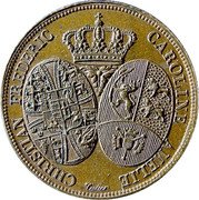 France 2 Francs (Cu-Strike Paris Mint Visit Denmark and Schleswig-Holstein Prince and Princesse) CHRISTIAN FREDERIC CAROLINE AMELIE TIOLIER coin obverse