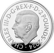 UK 2 Pounds (80th Anniversary of D-Day) CHARLES III D G REX F D 2 POUNDS 2024 MJ coin obverse UK 2 Pounds (80th Anniversary of D-Day) CHARLES III D G REX F D 2 POUNDS 2024 MJ coin obverse