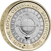 UK 2 Pounds (The Royal Observatory. Greenwich) E W THE ROYAL OBSERVATORY GREENWICH 1675 2025 0-XXIII HDG coin reverse UK 2 Pounds (The Royal Observatory. Greenwich) E W THE ROYAL OBSERVATORY GREENWICH 1675 2025 0-XXIII HDG coin reverse