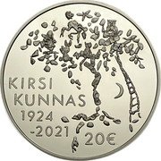Finland 20 Euro (Kirsi Kunnas 100 years. Children’s Literature in Finland) KIRSI KUNNAS 1924-2021 20 € coin reverse