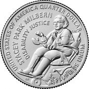 USA Quarter Dollar (American Women. Stacey Park Milbern) UNITED STATES OF AMERICA QUARTER DOLLAR STACEY PARK MILBERN DISABILITY JUSTICE EH CAC E PLURIBUS UNUM coin reverse USA Quarter Dollar (American Women. Stacey Park Milbern) UNITED STATES OF AMERICA QUARTER DOLLAR STACEY PARK MILBERN DISABILITY JUSTICE EH CAC E PLURIBUS UNUM coin reverse