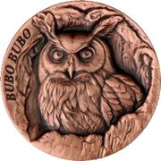 Samoa 25 Cents (Bubo Bubo Owl Tree Hollow) BUBO BUBO coin reverse Samoa 25 Cents (Bubo Bubo Owl Tree Hollow) BUBO BUBO coin reverse