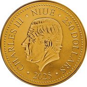 Niue 250 Dollars (Phoenix. Bullion) CHARLES III NIUE 250 DOLLARS JC 2025 coin obverse Niue 250 Dollars (Phoenix. Bullion) CHARLES III NIUE 250 DOLLARS JC 2025 coin obverse