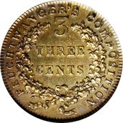 USA 3 Cents (Hard Times Token. Feuchtwanger. Eagle & Snake) FEUCHTWANGER'S COMPOSITION 3 THREE CENTS coin reverse USA 3 Cents (Hard Times Token. Feuchtwanger. Eagle & Snake) FEUCHTWANGER'S COMPOSITION 3 THREE CENTS coin reverse