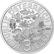 Austria 3 Euro (Firefly Squid) REPUBLIK ÖSTERREICH 3 EURO coin obverse Austria 3 Euro (Firefly Squid) REPUBLIK ÖSTERREICH 3 EURO coin obverse