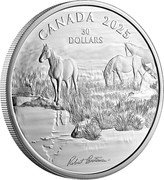 Canada 30 Dollars (Mustang Country by Robert Bateman) 30 DOLLARS CANADA 2025 ROBERT BATEMAN coin reverse Canada 30 Dollars (Mustang Country by Robert Bateman) 30 DOLLARS CANADA 2025 ROBERT BATEMAN coin reverse