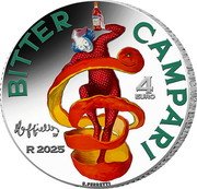 Italy 4 Euro (Campari) E.FERRETTI CAPPIELLO R 2025 4 EURO BITTER CAMPARI coin reverse Italy 4 Euro (Campari) E.FERRETTI CAPPIELLO R 2025 4 EURO BITTER CAMPARI coin reverse
