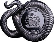 Samoa 5 Dollars 3D Snake 2025 SAMOA FA'AVAE I LE ATUA SAMOA 5 DOLLARS 999 FINE GOLD TENTH TROY OZ coin obverse Samoa 5 Dollars 3D Snake 2025 SAMOA FA'AVAE I LE ATUA SAMOA 5 DOLLARS 999 FINE GOLD TENTH TROY OZ coin obverse