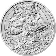 Niue 5 Dollars Czech Lion Left. Bullion 2025 ČESKÁ REPUBLIKA ♛Čᴍ XP 2 OZ AG 999 coin reverse