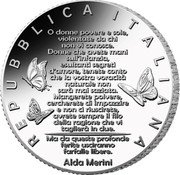 Italy 5 Euro (Against Violence, Together with Women) REPUBBLICA ITALIANA coin obverse Italy 5 Euro (Against Violence, Together with Women) REPUBBLICA ITALIANA coin obverse