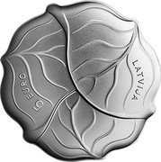 Latvia 5 Euro (Cabbage) LATVIJA 5 EURO coin obverse Latvia 5 Euro (Cabbage) LATVIJA 5 EURO coin obverse
