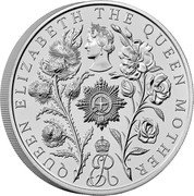 UK 5 Pounds (Queen Elizabeth The Queen Mother) QUEEN ELIZABETH THE QUEEN MOTHER MJ ♚ER coin reverse UK 5 Pounds (Queen Elizabeth The Queen Mother) QUEEN ELIZABETH THE QUEEN MOTHER MJ ♚ER coin reverse