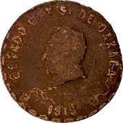 Mexico 50 Centavos (Provisional Government. Long Pointed Truncation) ESTADO L. Y S. DE OAXACA 1915 coin obverse Mexico 50 Centavos (Provisional Government. Long Pointed Truncation) ESTADO L. Y S. DE OAXACA 1915 coin obverse