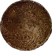 Mexico 50 Centavos (Provisional Government. Short Truncation with Pronounced Curved) MONEDA PROVISIONAL 50 CENTAVOS coin reverse Mexico 50 Centavos (Provisional Government. Short Truncation with Pronounced Curved) MONEDA PROVISIONAL 50 CENTAVOS coin reverse