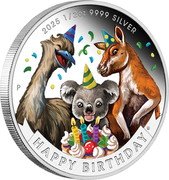 Australia 50 Cents (Happy Birthday) IJ HAPPY BIRTHDAY P 2025 1/2 OZ 9999 SILVER coin reverse Australia 50 Cents (Happy Birthday) IJ HAPPY BIRTHDAY P 2025 1/2 OZ 9999 SILVER coin reverse