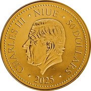 Niue 50 Dollars (Phoenix. Bullion) CHARLES III NIUE 50 DOLLARS JC 2025 coin obverse Niue 50 Dollars (Phoenix. Bullion) CHARLES III NIUE 50 DOLLARS JC 2025 coin obverse