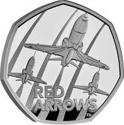 UK 50 Pence (Red Arrows) TD RED ARROWS coin reverse