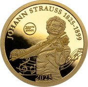 Samoa 50 Tala (Johann Strauss the Son 200th Anniversary) 200TH ANNIV. JOHANN STRAUSS 1825-1899 2025 coin reverse Samoa 50 Tala (Johann Strauss the Son 200th Anniversary) 200TH ANNIV. JOHANN STRAUSS 1825-1899 2025 coin reverse