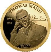 Samoa 50 Tala (Thomas Mann 150th Anniversary) THOMAS MANN 1875 - 1955 THOMAS MANN 2025 coin reverse Samoa 50 Tala (Thomas Mann 150th Anniversary) THOMAS MANN 1875 - 1955 THOMAS MANN 2025 coin reverse