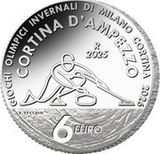 Italy 6 Euro (Curling. Cortina) A.VECCHIO R 2025 6 EURO CORTINA D'AMPEZZO GIOCHI OLIMPICI INVERNALI DI MILANO CORTINA 2026 coin reverse Italy 6 Euro (Curling. Cortina) A.VECCHIO R 2025 6 EURO CORTINA D'AMPEZZO GIOCHI OLIMPICI INVERNALI DI MILANO CORTINA 2026 coin reverse