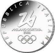 Italy 6 Euro (Snowboard. Livigno) 26 MILANO CORTINA 2026 REPUBBLICA ITALIANA coin obverse Italy 6 Euro (Snowboard. Livigno) 26 MILANO CORTINA 2026 REPUBBLICA ITALIANA coin obverse
