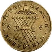 UK Six Pence Token 1811 Yorkshire. Sheffield 1811  YOUNGE & DEAKIN. SHEFFIELD. coin obverse UK Six Pence Token 1811 Yorkshire. Sheffield 1811  YOUNGE & DEAKIN. SHEFFIELD. coin obverse