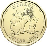 Canada Dollar (Canada Celebration) CANADA DOLLAR 2025 TB coin reverse Canada Dollar (Canada Celebration) CANADA DOLLAR 2025 TB coin reverse