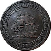 UK Half Penny (Bristol) PATENT SHEATHING NAIL MANUFACTORY BRISTOL coin reverse UK Half Penny (Bristol) PATENT SHEATHING NAIL MANUFACTORY BRISTOL coin reverse