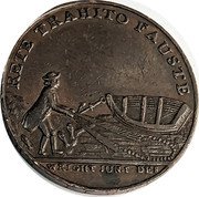 UK Halfpenny (Ferrier's Tay Bridge and Fisherman Perth) RETE TRAHITO FAUSTE WRIGHT JUN.R DES coin obverse UK Halfpenny (Ferrier's Tay Bridge and Fisherman Perth) RETE TRAHITO FAUSTE WRIGHT JUN.R DES coin obverse