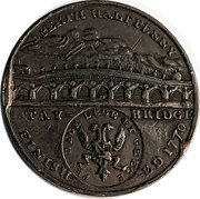 UK Halfpenny (Ferrier's Tay Bridge and Fisherman Perth) PERTH HALFPENNY TAY BRIDGE FINISHED 1770 coin reverse UK Halfpenny (Ferrier's Tay Bridge and Fisherman Perth) PERTH HALFPENNY TAY BRIDGE FINISHED 1770 coin reverse