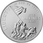 USA One Dollar (250th Anniversary of the United States Marine Corps) LIBERTY IN GOD WE TRUST 1775 MARINES 2025 RS PH coin reverse USA One Dollar (250th Anniversary of the United States Marine Corps) LIBERTY IN GOD WE TRUST 1775 MARINES 2025 RS PH coin reverse