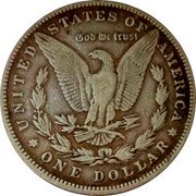 USA One Dollar (Morgan) UNITED STATES OF AMERICA GOD WE TRUST ONE DOLLAR coin reverse