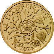 UK Six Pence (Yellow Gold) SIX PENCE 2024 QP coin reverse UK Six Pence (Yellow Gold) SIX PENCE 2024 QP coin reverse