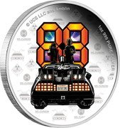 Niue Two Dollars (Back to the Future 40th Anniversary) © UCS LLC AND AMBLIN 1OZ 999 PURE SILVER coin reverse Niue Two Dollars (Back to the Future 40th Anniversary) © UCS LLC AND AMBLIN 1OZ 999 PURE SILVER coin reverse