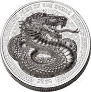 Fiji Two Dollars (Year of the Snake. Ultra Hight Relief) YEAR OF THE SNAKE 2025 coin reverse Fiji Two Dollars (Year of the Snake. Ultra Hight Relief) YEAR OF THE SNAKE 2025 coin reverse