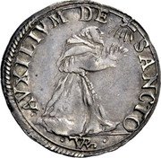 Italy 1/2 Giulio (Francis Maria II della Rovere) AVXILIXM DE SANCTO VR coin reverse Italy 1/2 Giulio (Francis Maria II della Rovere) AVXILIXM DE SANCTO VR coin reverse