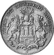 Germany 1/2 Mark (Pattern) KM# Pn27 FREIE UND HANSESTADT HAMBURG J coin obverse