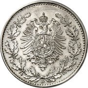 Germany 1/2 Mark (Wilhelm I Pattern. Large Oak Leaves) D coin obverse