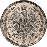 Germany 1/2 Mark (Wilhelm I Pattern. Laurel) A A coin obverse