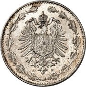 Germany 1/2 Mark (Wilhelm I Pattern. Oak) A A coin obverse