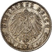 Germany 1/2 Mark (Wilhelm II Type 2. Small Shield. Pattern) KM# Pn78 DEUTSCHES REICH 1901 coin obverse
