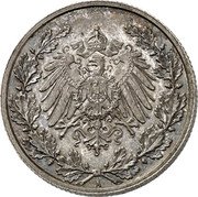 Germany 1/2 Mark (Wilhelm II Type 2. Small Shield. Pattern) KM# Pn89 A coin obverse