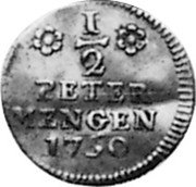 Germany 1/2 Petermenger 1750 DF KM# 256 Trier / Archbishopric / Regular Coinage coin reverse
