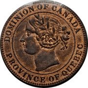 Canada 1 Cent (Devins and Bolton Montreal) DOMINION OF CANADA PROVINCE OF QUEBEC coin obverse Canada 1 Cent (Devins and Bolton Montreal) DOMINION OF CANADA PROVINCE OF QUEBEC coin obverse