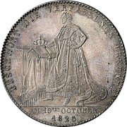 Germany 1 Conventionsthaler (Louis I Geschichtstaler. Accession to Power. Pattern) BESCHWÖRT DIE VERFASSUNGS URKUNDE AM 19 TEN OCTOBER 1825 coin reverse