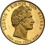Germany 1 Conventionsthaler (Louis I Geschichtstaler. Treaty Signing. Pattern) LUDWIG I KŒNIG VON BAYERN C.VOIGT ZEHN EINE FEINE MARK coin obverse