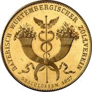 Germany 1 Conventionsthaler (Louis I Geschichtstaler. Treaty Signing. Pattern) BAYERISCH-WÜRTEMBERGISCHER ZOLLVEREIN GESCHLOSSEN 1827 coin reverse