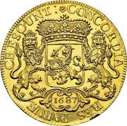 Netherlands 1 Ducaton (10 Ducats Weight Coin) CONCORDIA RES PARVÆ CRESCVNT : 1687 coin reverse Netherlands 1 Ducaton (10 Ducats Weight Coin) CONCORDIA RES PARVÆ CRESCVNT : 1687 coin reverse